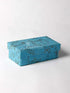 White Line With Turquoise Base Tea Light Holder